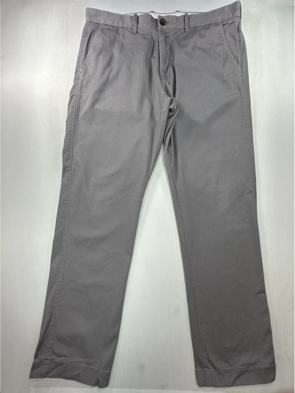 J Crew Flex Straight Fit Flat Front Chinos Gray Mens 35/32